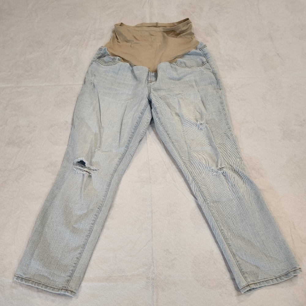 Old Navy Maternity Jeans Womens size 8 Distressed Light Wash